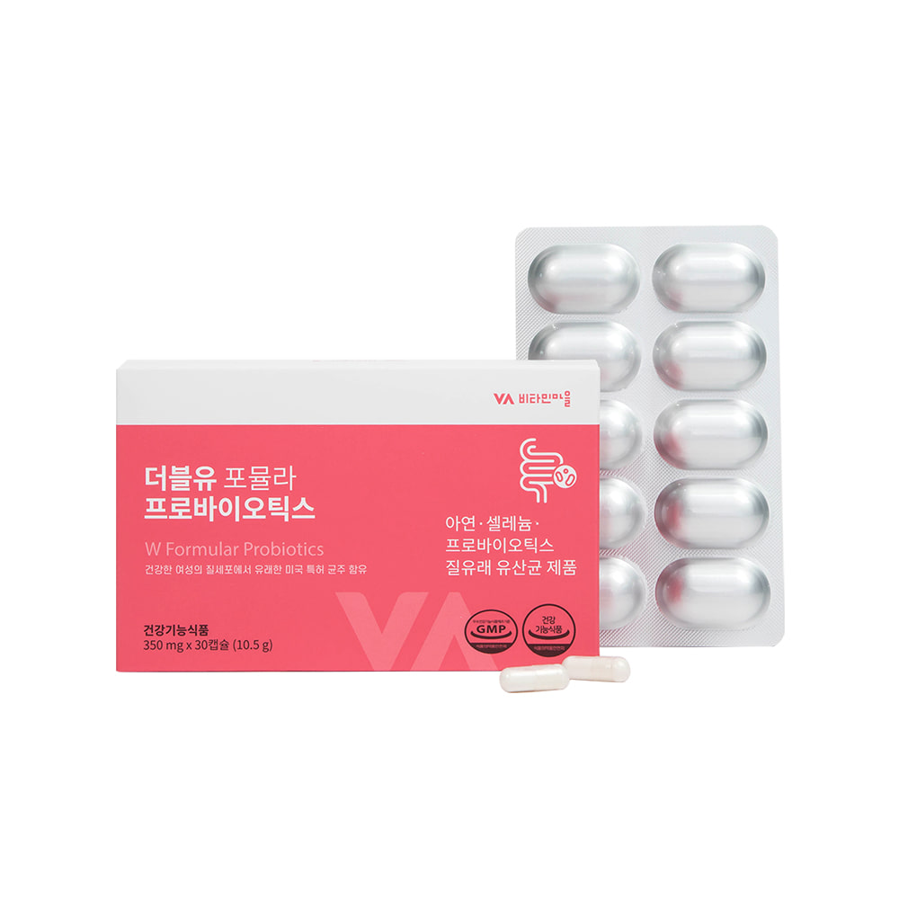 비타민마을 3중복합기능성 더블유 포뮬라 프로바이오틱스 아연 셀레늄 여성 질 유산균 30캡슐